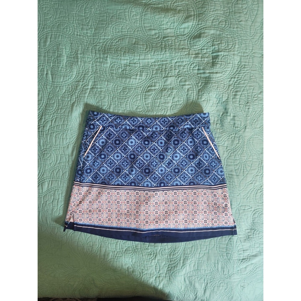 Lady Hagen Blue Geometric Tile Print Golf Skort Womens Size 10 Activewear Skirt
